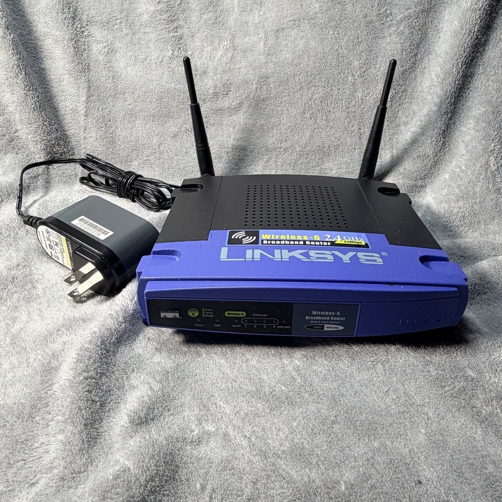 Linksys WRT54GL V1.1 Wireless G Router With 12V Adapter